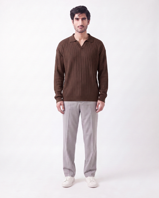 Drop Needle Polo Brown (001)