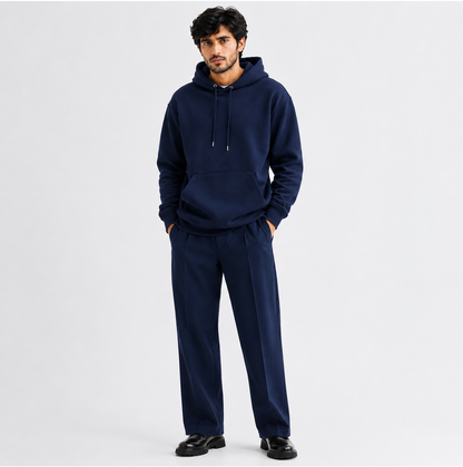 Loose Fit Hoodie Navy Blue (005)