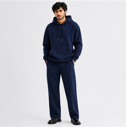 Loose Fit Hoodie Navy Blue (005)