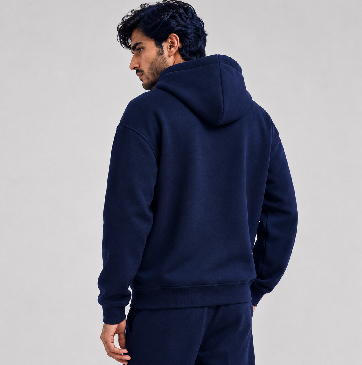 Loose Fit Hoodie Navy Blue (005)
