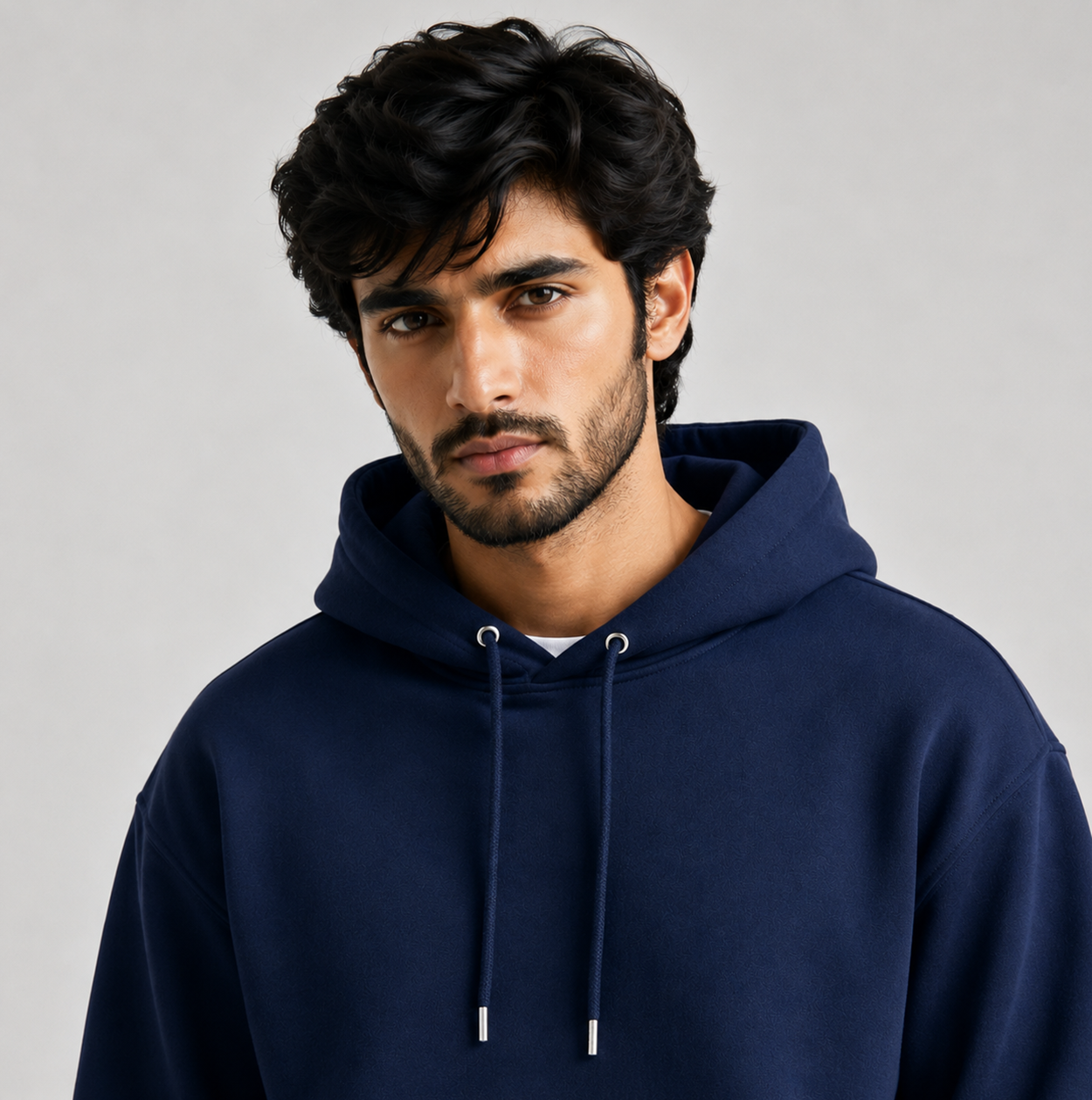 Loose Fit Hoodie Navy Blue (005)