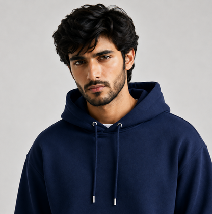 Loose Fit Hoodie Navy Blue (005)