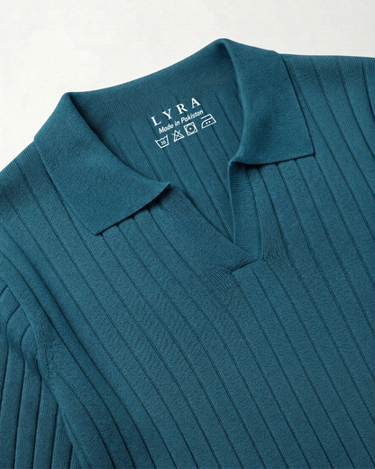 Drop Needle Polo Blue (001)