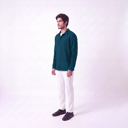 Waffle Knit Button Down Polo Zinc (002)