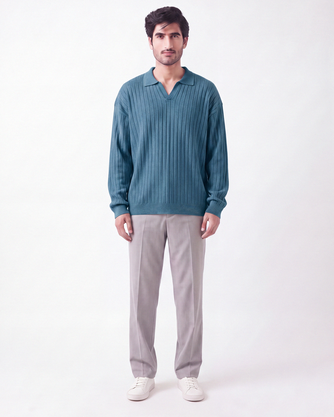 Drop Needle Polo Blue (001)
