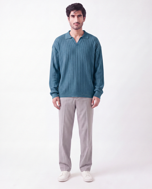 Drop Needle Polo Blue (001)