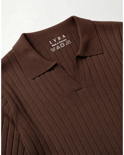 Drop Needle Polo Brown (001)